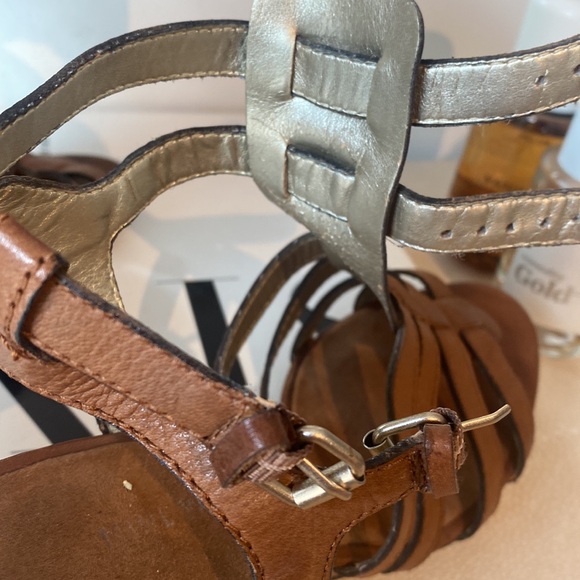 Nine West Gladiator Heech Double Ankle Strap Wedge Heels in Tan - Picture 13 of 16